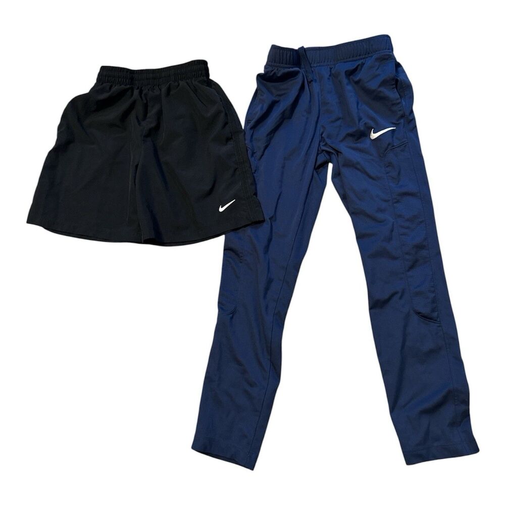 Nike Dri-Fit Athletic Shorts Kids Boys Medium Black Shorts And Navy Pants